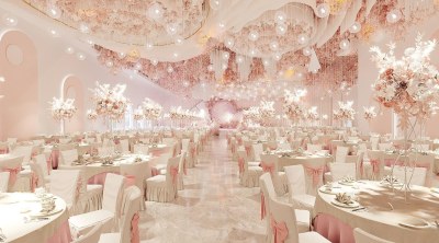 现代酒店宴会厅3D模型下载